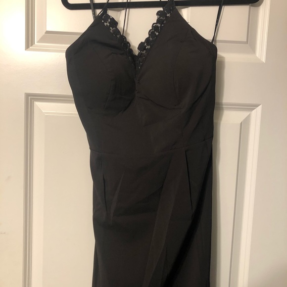 Spaghetti strap open back evening dress - Picture 2 of 4